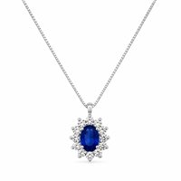 Collier Donna Oro Femme in Or blanc Zaffiri+Diamanti LPZ12915.004